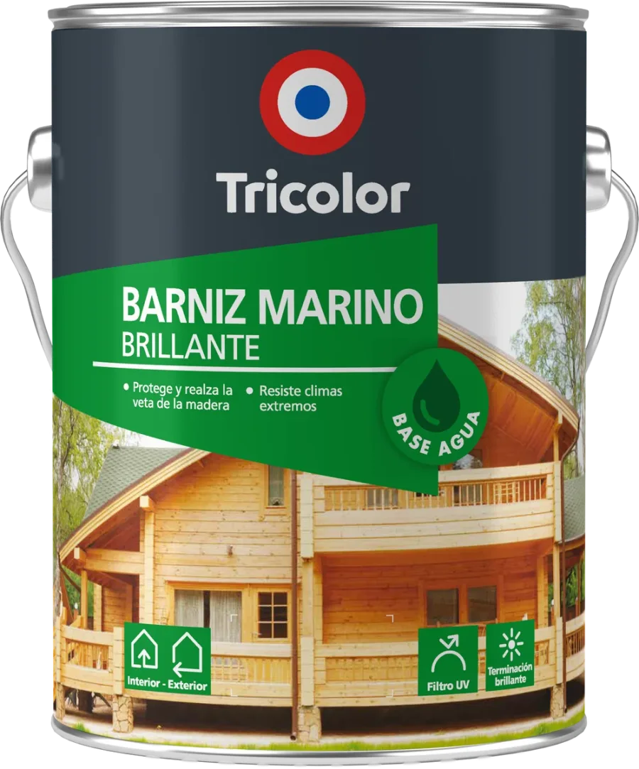 Envase de Barniz Marino Brillante Base Agua Tricolor
