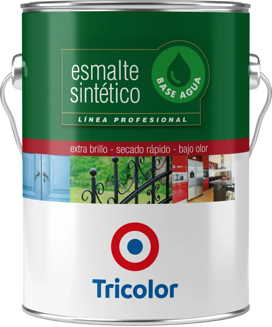 Envase de Esmalte Sintético Base Agua Tricolor