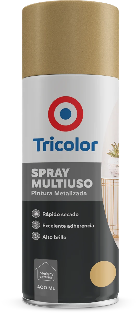 Envase de Spray Multiuso Pintura Metalizada Tricolor