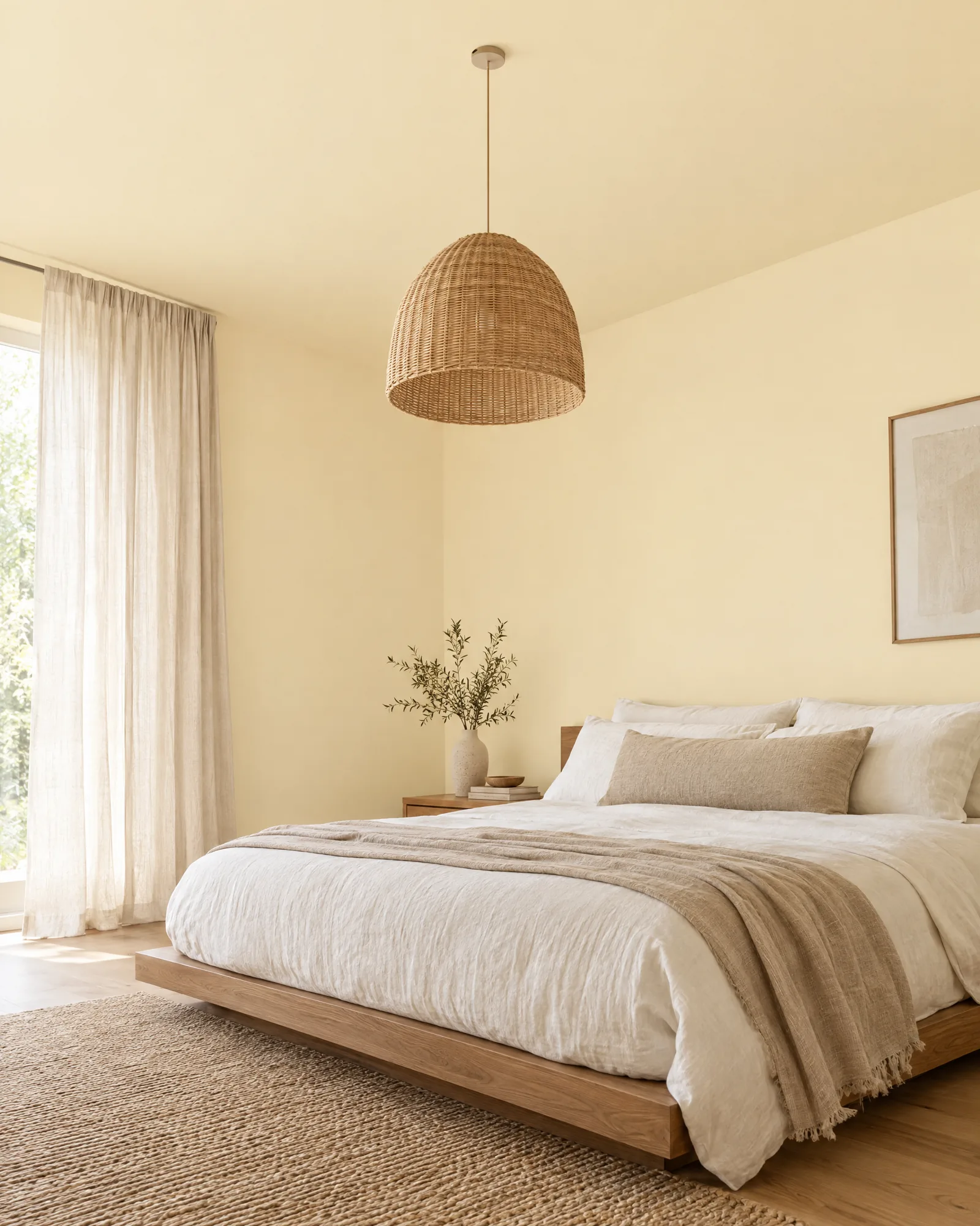 Dormitorio con muros y cielo en Marfil Oriental